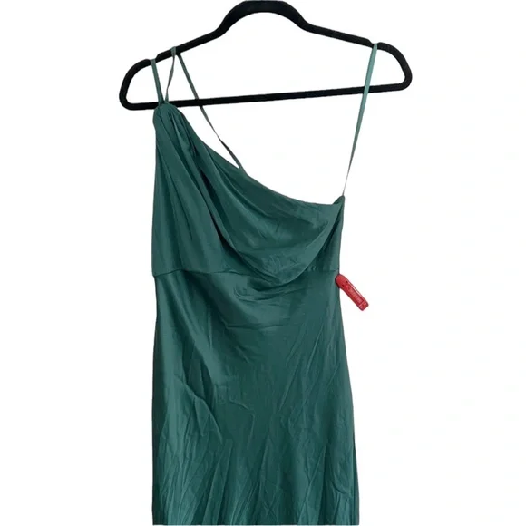 Ieena for Mac Duggal One Shoulder Emerald Green Dress Gown 55385 size 0 - Picture 8 of 11